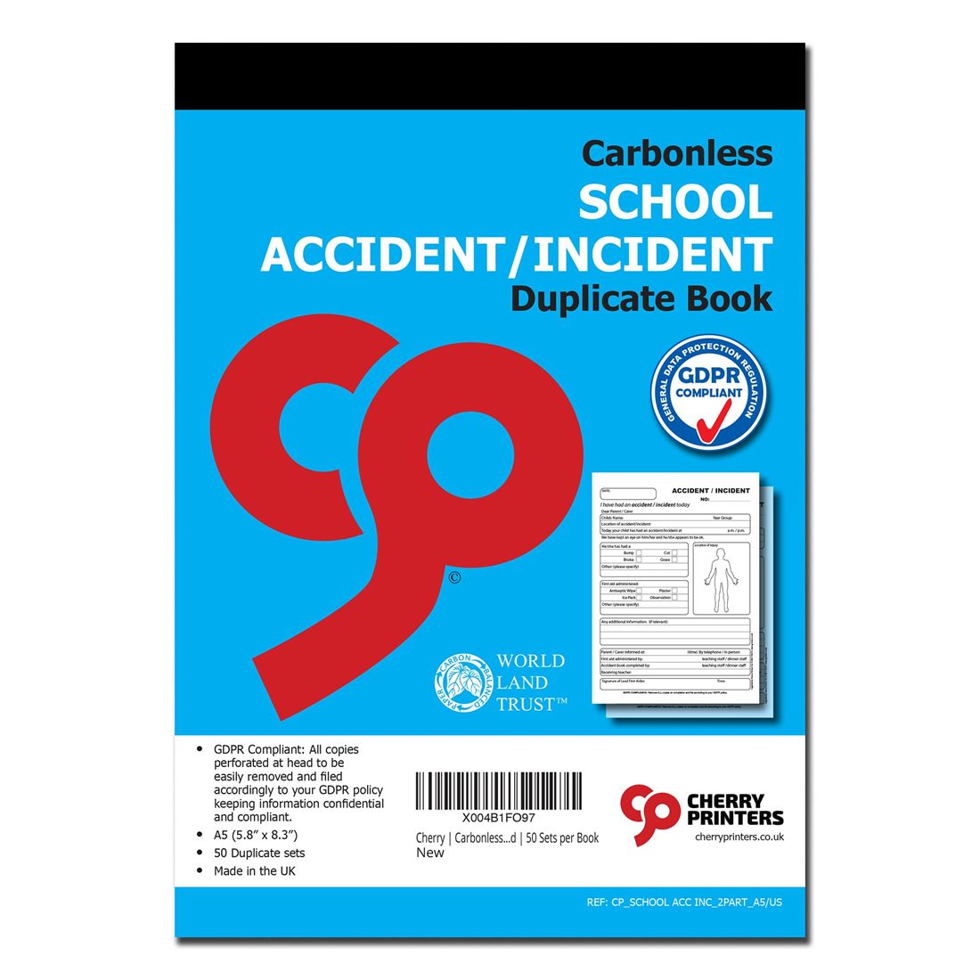 School accident and incident book A5