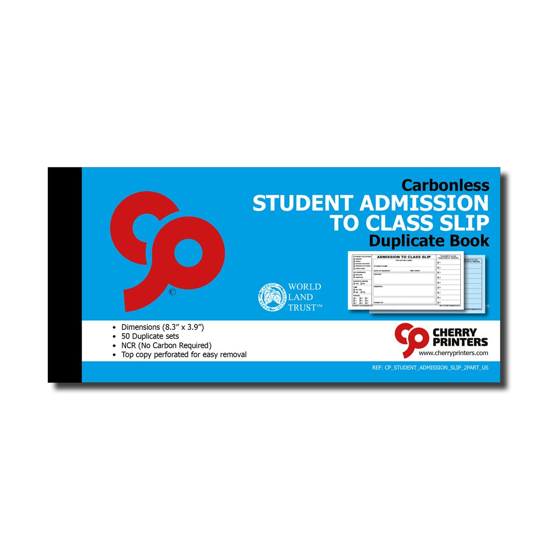 Admission to class slip book