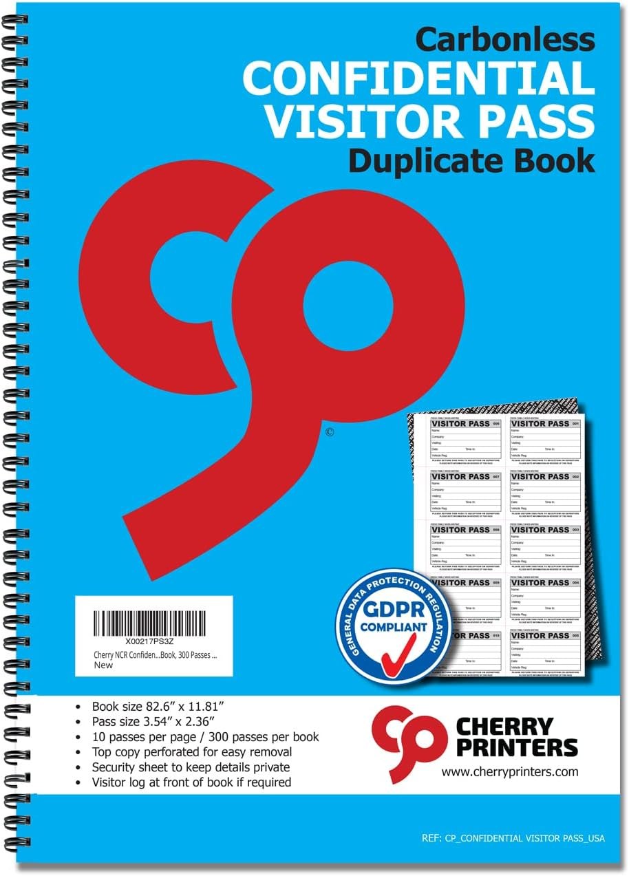 Confidential visitor pass book