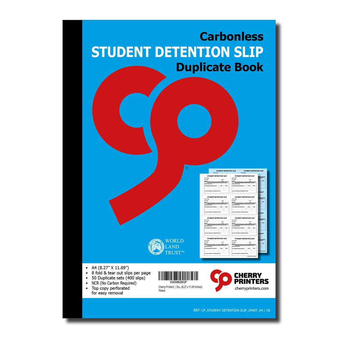 Carbonless detention slip duplicate book