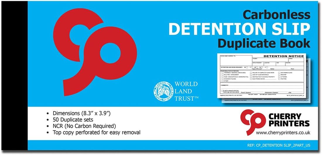 Detention slip book, narrow format