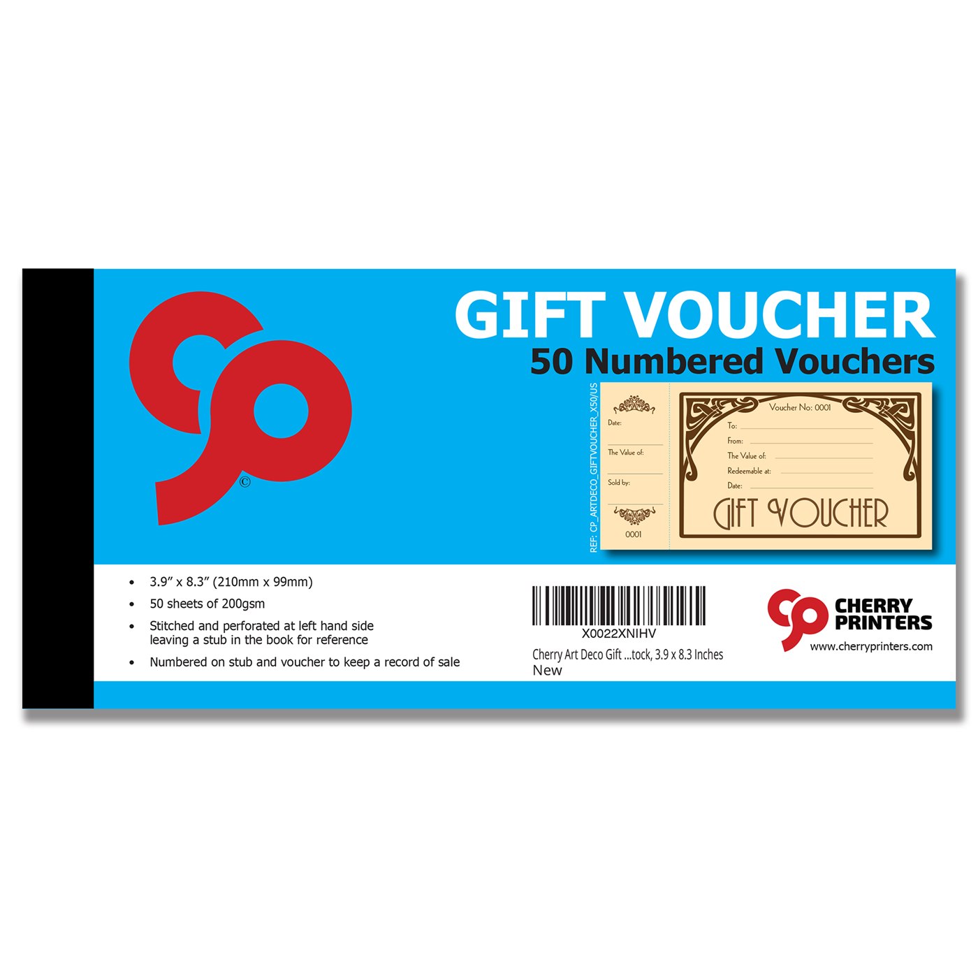Art Deco gift voucher pad