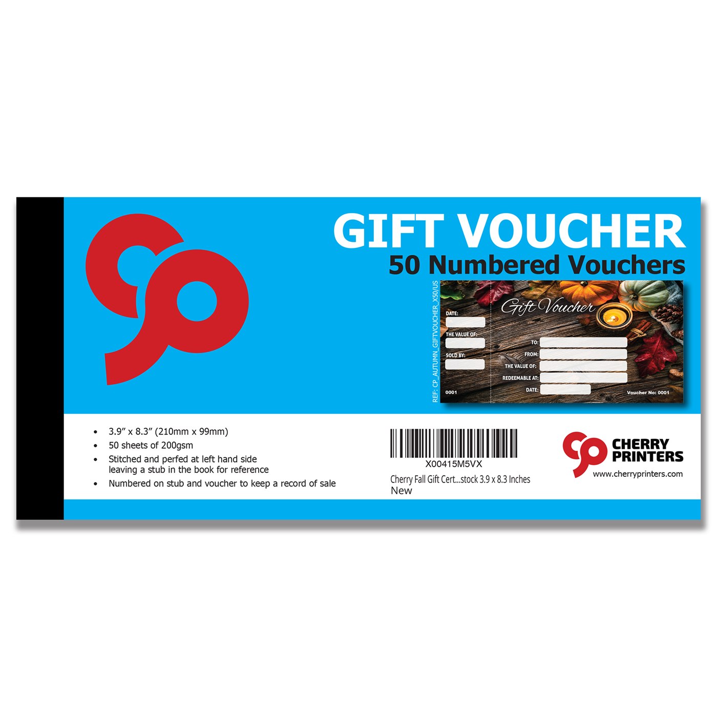 Autumn fall gift voucher pad