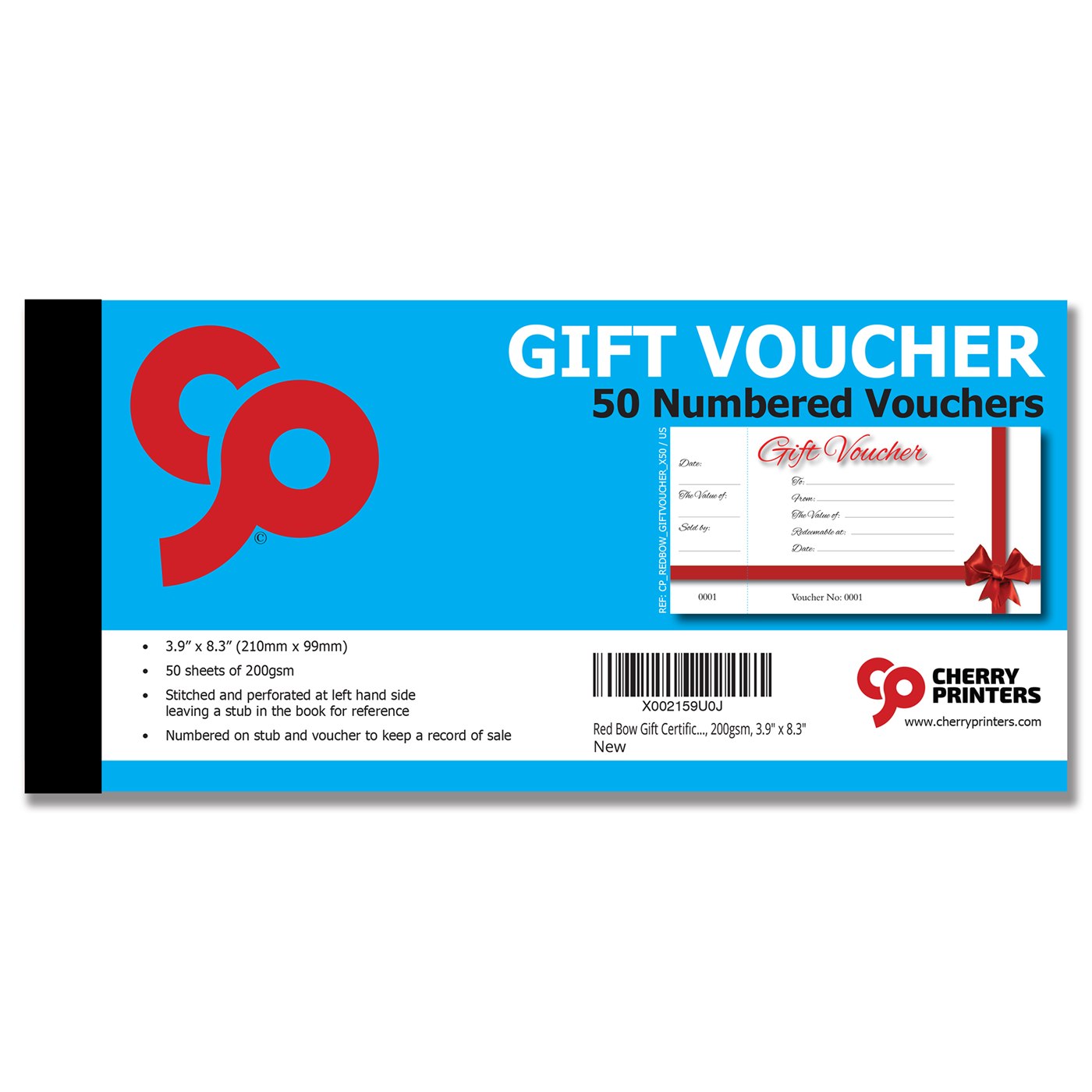 Red bow gift voucher pad