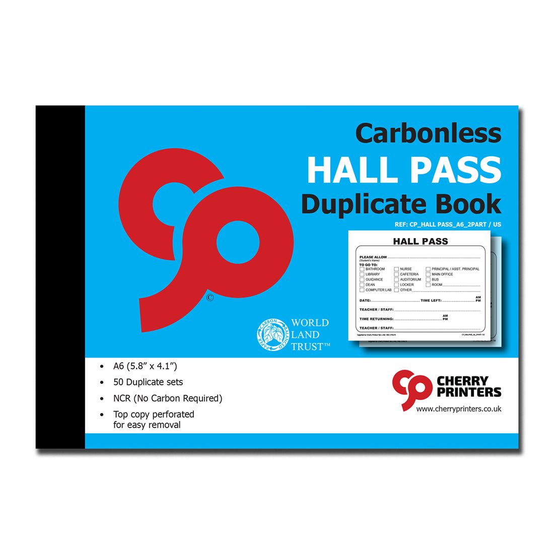 Hall pass slip book A6