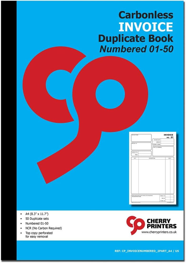 Numbered invoice duplicate book A4