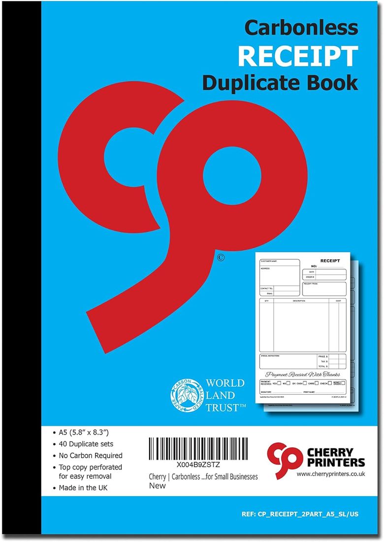 Small business receipt duplicate book A5