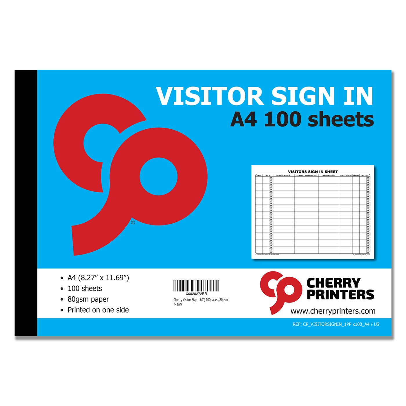Visitors sign-in book A4