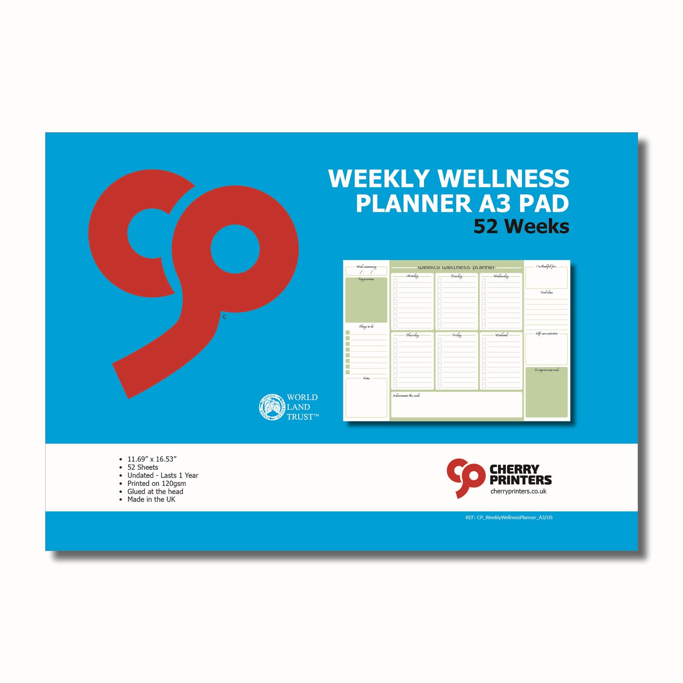 Weekly wellness planner desk pad